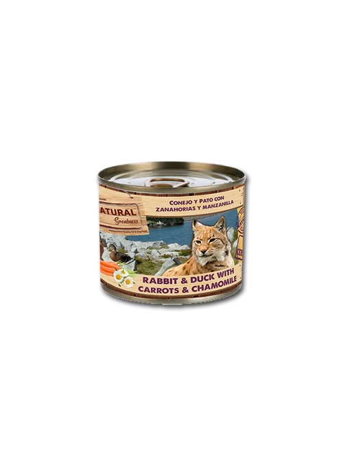 NATURAL GREATNESS CAT COMPLET |  LATA - Coelho e Pato - 200gr - NGWC-UP-4