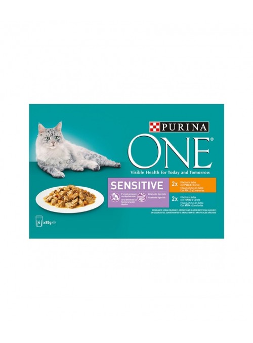 PURINA ONE CAT SENSITIVE - HÚMIDO - 4 x 85gr - P12365614