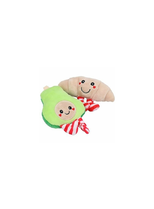 ROSEWOOD CHRISTMAS AVOCADO AND CROISSANT CAT TOY SET - XMAS-001-77