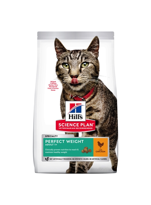 HILLS SCIENCE PLAN CAT ADULT PERFECT WEIGHT CHICKEN - 1,5kg - HPW6025