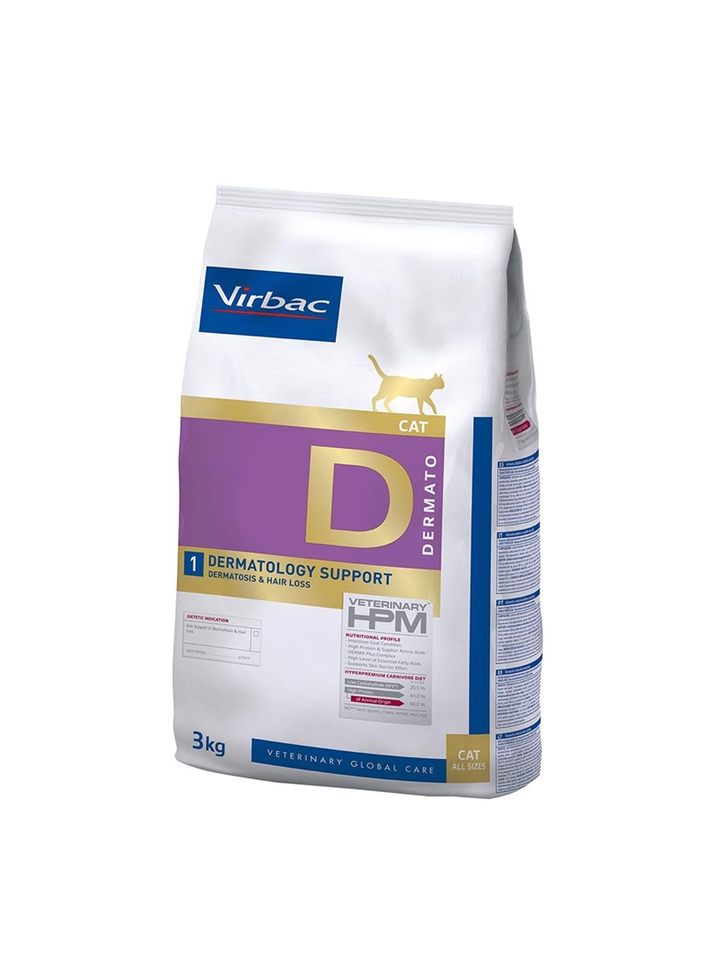 VIRBAC CAT D1 - DERMATOLOGY SUPPORT - 3kg - RACCD13D