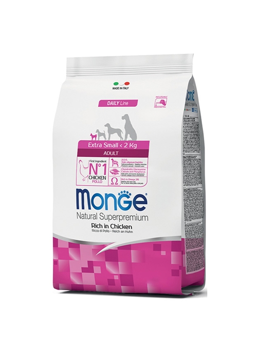 MONGE DAILY LINE DOG ADULT EXTRA SMALL CHICKEN - 3kg - 0406060001