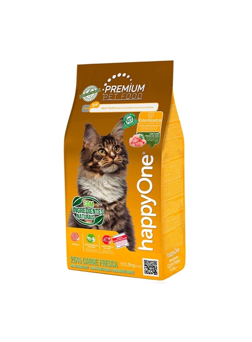 HAPPYONE PREMIUM CAT STERILISED CARNE FRESCA - 1,5kg - HOP004-01