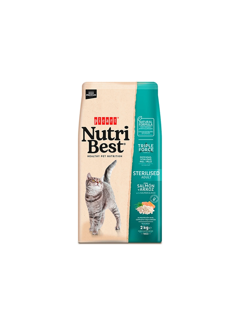 PICART NUTRIBEST CAT ADULT STERILISED SALMON - 2kg - NUTBGS2