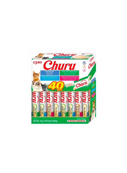 CHURU CAT BOX VARIEDADES DE ATUM E MARISCO - Atum e Marisco - 40 x 14gr - EU142
