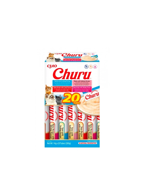 CHURU CAT BOX VARIEDADES DE ATUM E MARISCO - Atum e Marisco - 20 x 14gr - EU125