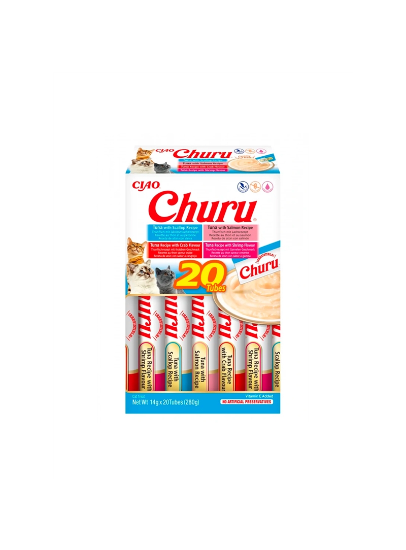 CHURU CAT BOX VARIEDADES DE ATUM E MARISCO - Atum e Marisco - 20 x 14gr - EU125 CHURU CAT BOX VARIEDADES DE ATUM E MARISCO - Atum e Marisco - 20 x 14gr - EU125