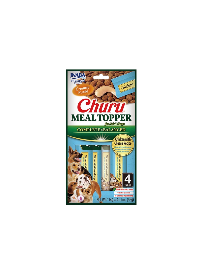 CHURU DOG MEAL TOPPER FRANGO COM QUEIJO - Frango com queijo - 4 x 14gr - EUD903 CHURU DOG MEAL TOPPER FRANGO COM QUEIJO - Frango com queijo - 4 x 14gr - EUD903