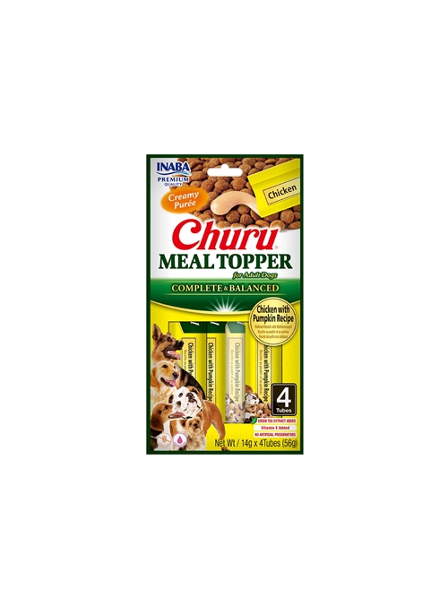 CHURU DOG MEAL TOPPER FRANGO COM ABÓBORA - Frango com abóbora - 4 x 14gr - EUD905