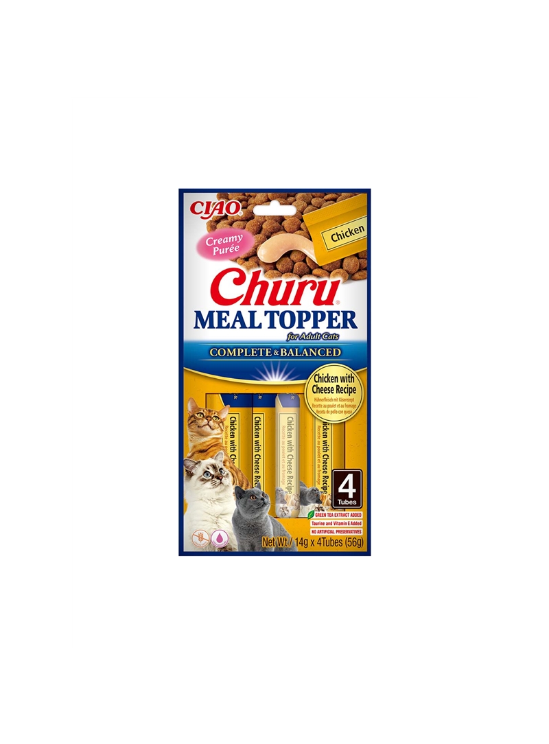 CHURU CAT MEAL TOPPER FRANGO COM QUEIJO - Frango com queijo - 4 x 14gr - EU905 CHURU CAT MEAL TOPPER FRANGO COM QUEIJO - Frango com queijo - 4 x 14gr - EU905