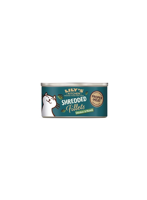 LILYS KITCHEN CAT SHRED FILLETS FRANGO E MEXILHÃO - Frango e Mexilhão - 70gr - 12594859