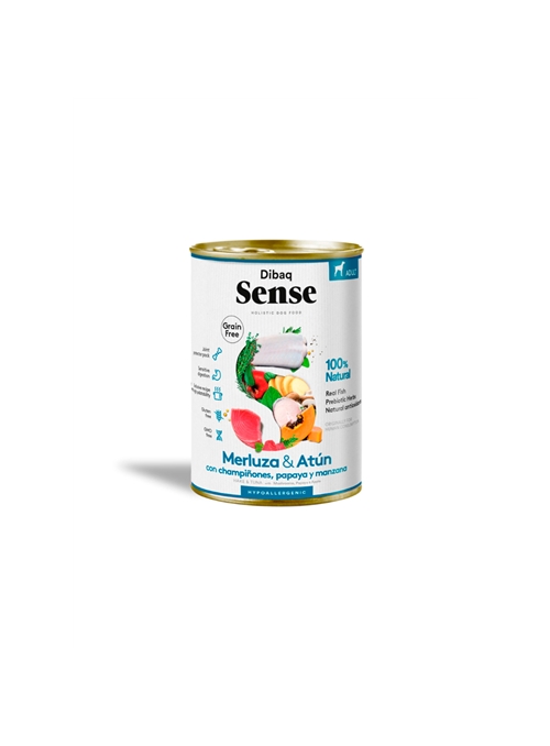 DIBAQ SENSE DOG GRAIN FREE HAKE & TUNA WET - 380gr - D9112N