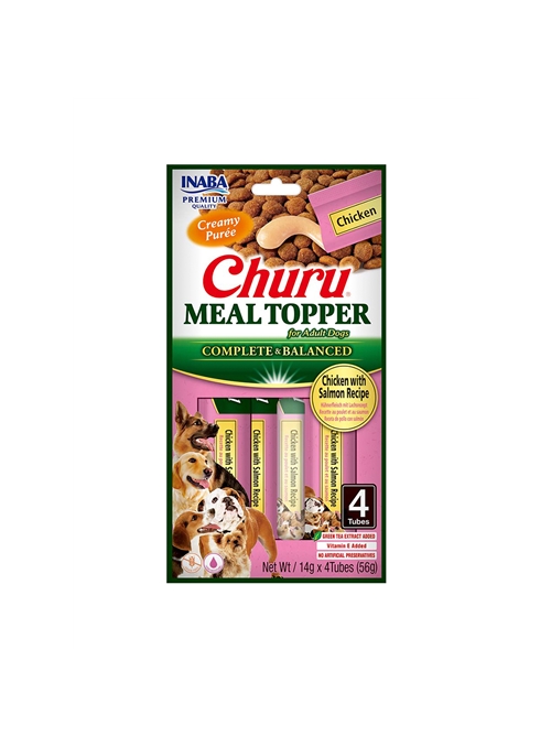 CHURU DOG MEAL TOPPER FRANGO COM SALMÃO - Frango e salmão - 4 x 14gr - EUD902