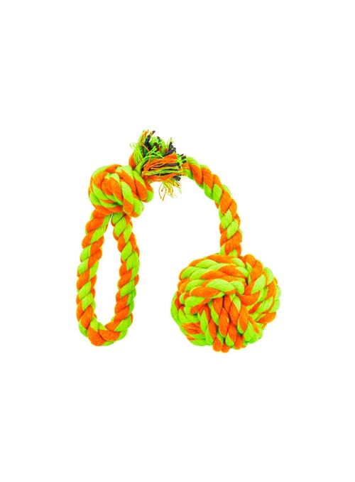 TRIXIE CORDA COM BOLA - Laranja/Lima - 30cm - TX3268