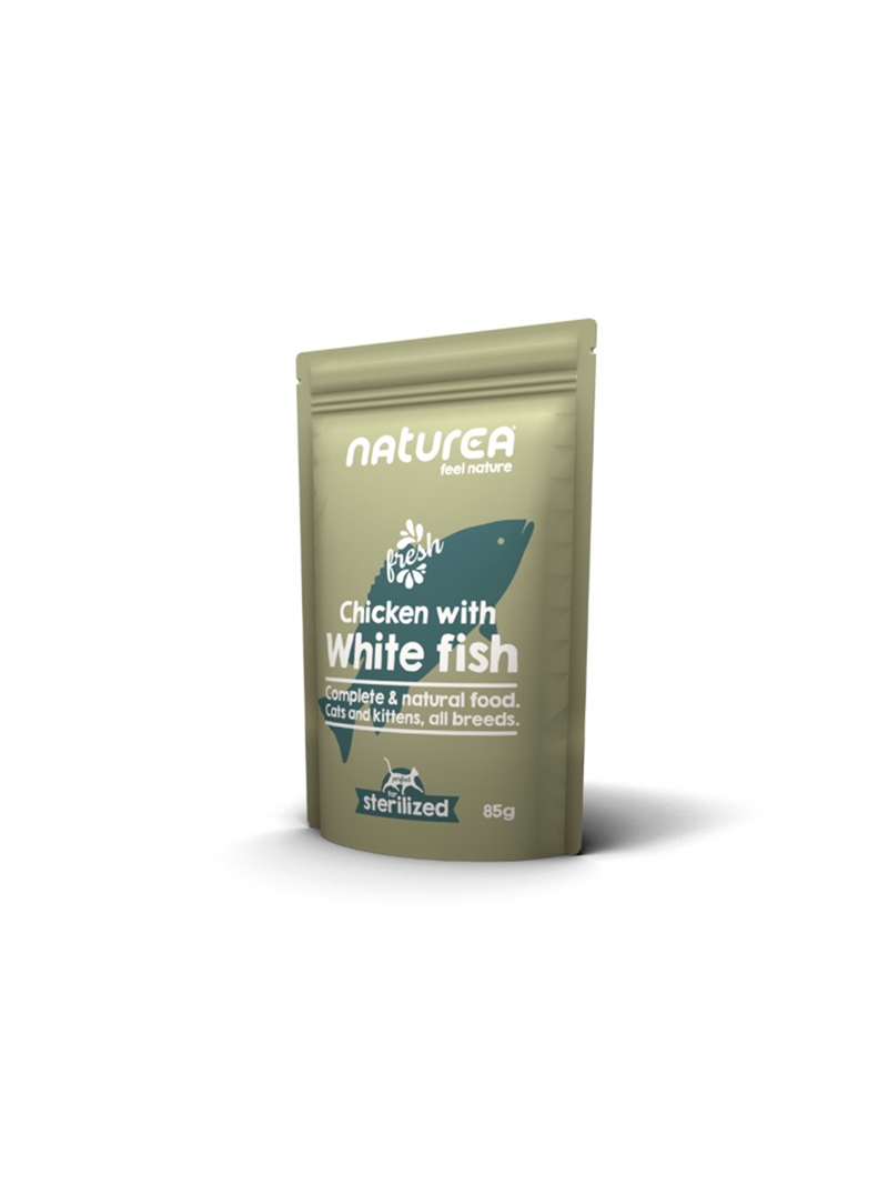 NATUREA CAT CHICKEN WITH WHITE FISH GRAIN FREE WET - Frango com peixe branco - 85gr - NR270