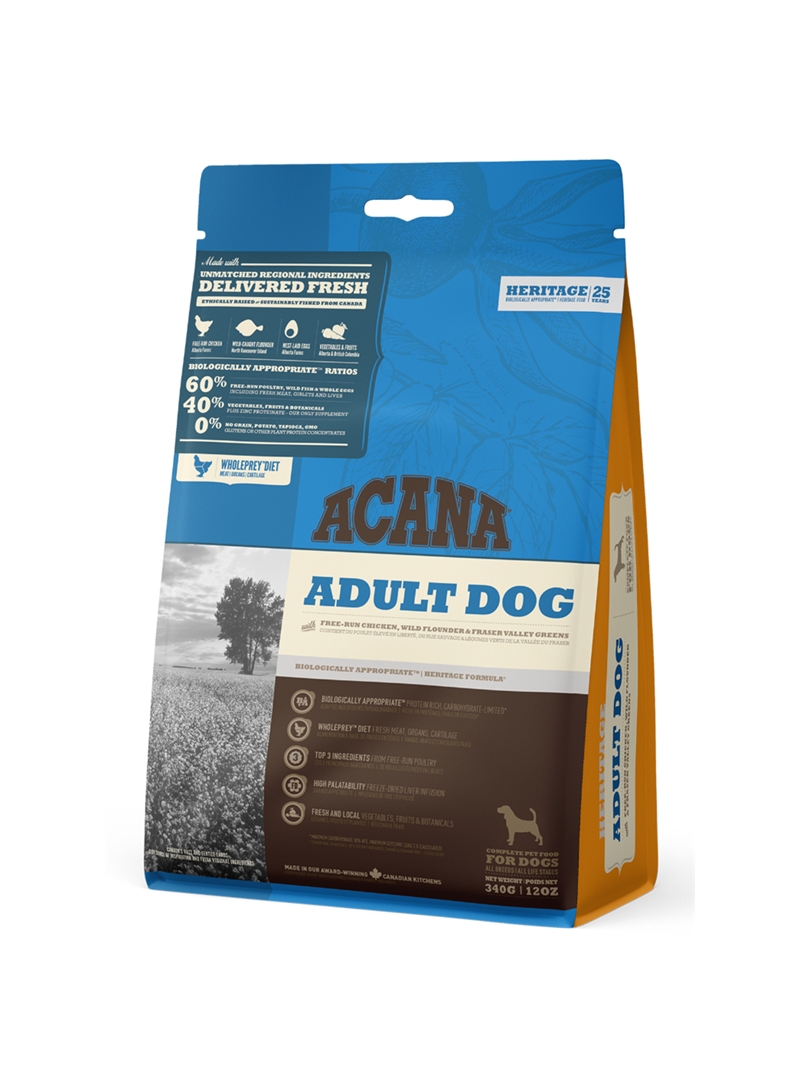 ACANA HERITAGE ADULT DOG - CHICKEN & GREENS - 340gr - ACH113 ACANA HERITAGE ADULT DOG - CHICKEN & GREENS - 340gr - ACH113