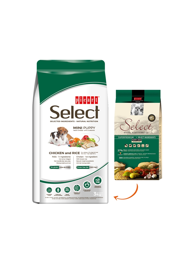 PICART SELECT PUPPY MINI CHICKEN & RICE - 800gr - SELPUM800 PICART SELECT PUPPY MINI CHICKEN & RICE - 800gr - SELPUM800