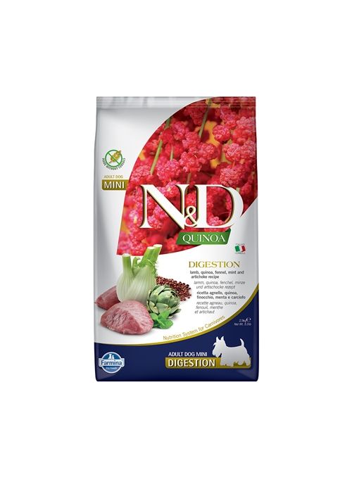 N&D QUINOA DOG ADULT MINI DIGESTION CORDEIRO - 2,5kg - NDQDLM2