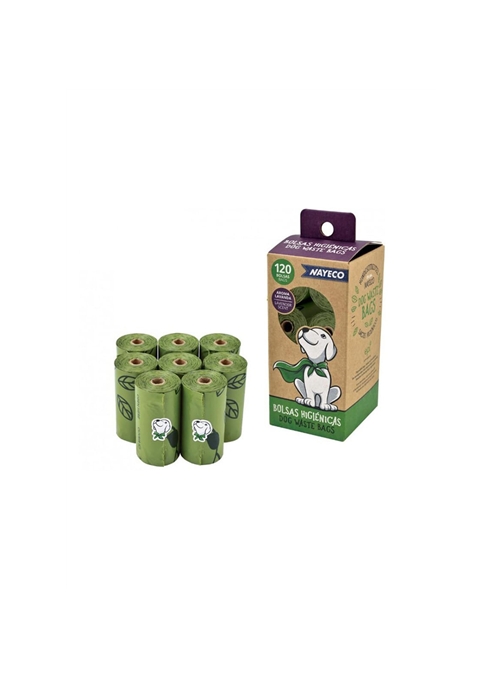 NAYECO 8 ROLOS DE SACOS HIGIÉNICOS - Lavanda - 120 Sacos - NPE92006