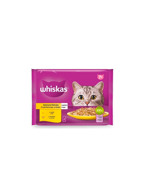 WHISKAS SAQUETAS SENIOR AVES - 4 x 85gr - W443006