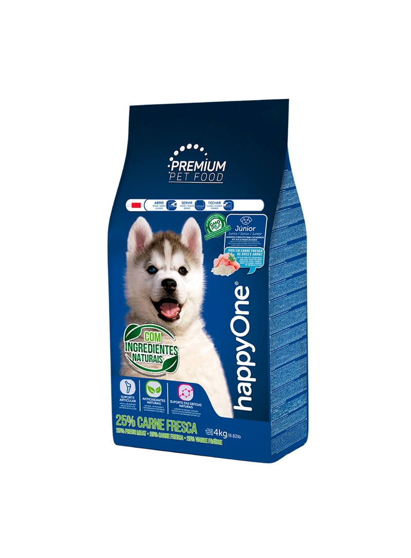 HAPPYONE PREMIUM DOG JUNIOR CARNE FRESCA - 4kg - HOP005-01 HAPPYONE PREMIUM DOG JUNIOR CARNE FRESCA - 4kg - HOP005-01