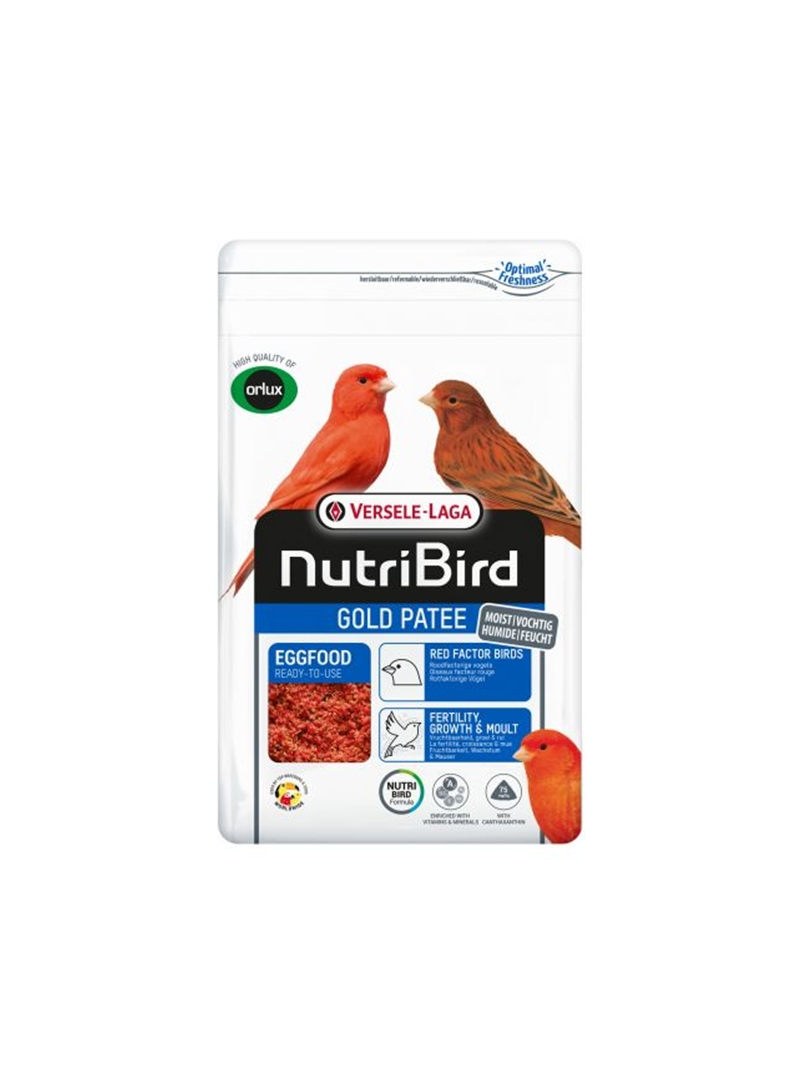 VERSELE LAGA NUTRIBIRD GOLD PATEE VERMELHO - 1kg - IB422242 VERSELE LAGA NUTRIBIRD GOLD PATEE VERMELHO - 1kg - IB422242