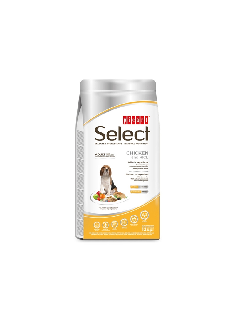 PICART SELECT LIGHT CHICKEN & RICE CANINE - 3kg - SELMLI3 PICART SELECT LIGHT CHICKEN & RICE CANINE - 3kg - SELMLI3
