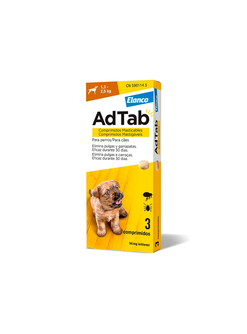 ADTAB PACK 3 COMPRIMIDOS MASTIGÁVEIS PARA CÃO - 1,3kg - 2,5kg - ADTABC53 ADTAB PACK 3 COMPRIMIDOS MASTIGÁVEIS PARA CÃO - 1,3kg - 2,5kg - ADTABC53