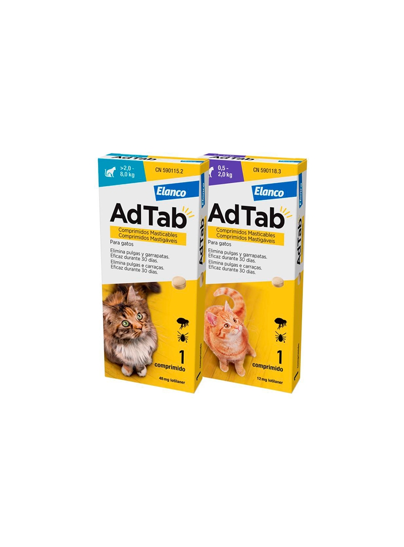 ADTAB COMPRIMIDO MASTIGÁVEL PARA GATO - 0,5kg - 2kg - ADTABGP ADTAB COMPRIMIDO MASTIGÁVEL PARA GATO - 0,5kg - 2kg - ADTABGP