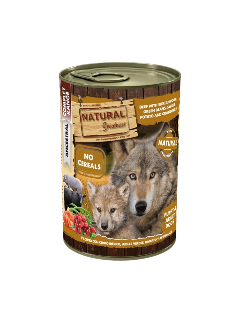 NATURAL GREATNESS DOG ADULT /PUPPY WET - Vaca e Porco - 400gr - NGWD-UP-16