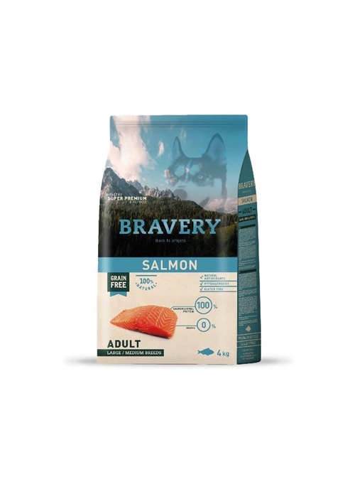 BRAVERY DOG ADULT MEDIUM/LARGE SALMON GRAIN FREE - 4kg - BV10304