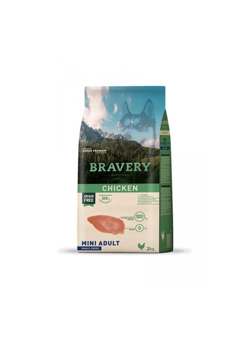 BRAVERY DOG ADULT CHICKEN MINI ADULT SMALL BREEDS GRAIN FREE - 2kg - BV10102