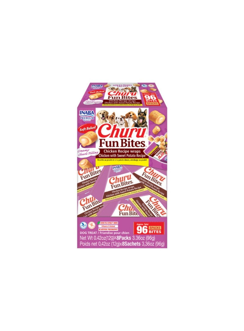 CHURU DOG FUN BITES FRANGO E BATATA DOCE - Frango e Batata Doce - 8 x 12gr - EUD743 CHURU DOG FUN BITES FRANGO E BATATA DOCE - Frango e Batata Doce - 8 x 12gr - EUD743