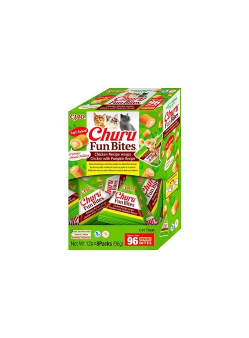 CHURU CAT FUN BITES FRANGO E ABOBÓRA - Frango e Abóbora - 8 x 12gr - EU743
