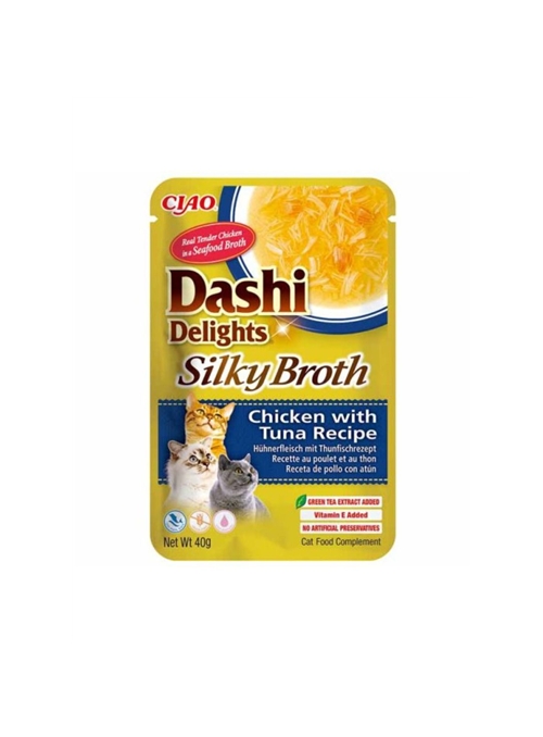 CHURU CAT DASHI DELIGHTS SILKY BROTH FRANGO E ATUM - Frango e Atum - 40gr - EU882