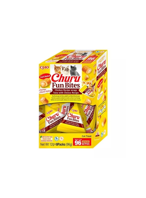 CHURU CAT FUN BITES FRANGO, ATUM E QUEIJO - Frango,Atum e Queijo - 8 x 12gr - EU744