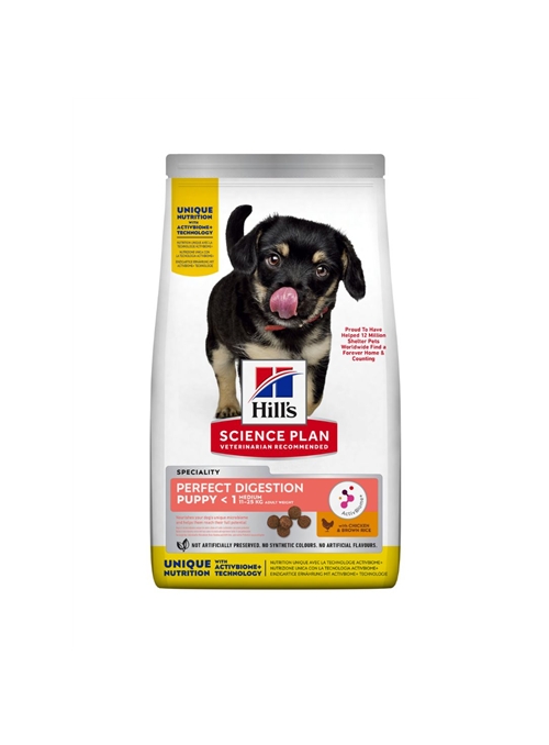 HILLS SP CANINE ADULT PERFECT DIGESTION PUPPY MEDIUM WITH CHICKEN - 2,5kg - 607240