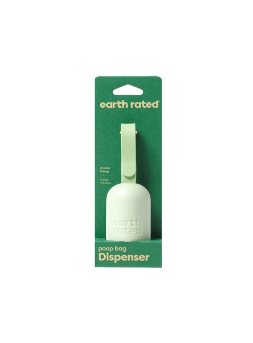 EARTH RATED DISPENSADOR DE SACOS VERDE PASTEL - Sem aroma - Dispensador + Recarga - VA01300