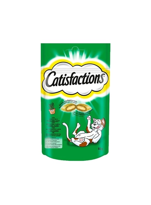 Catisfactions Snack Erva Gateira 60 g – Petisco Irresistível para Gatos - 60gr - CATS427177