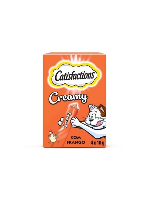 Catisfactions Snack Creamy Galinha 4x10g – Petisco Cremoso e Nutritivo para Gatos - 4 x 10gr - CA462576