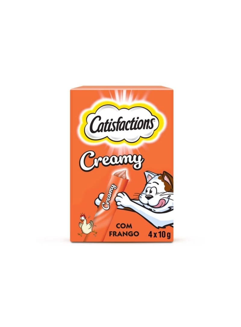 Catisfactions Snack Creamy Galinha 4x10g – Petisco Cremoso e Nutritivo para Gatos - 4 x 10gr - CA462576 Catisfactions Snack Creamy Galinha 4x10g – Petisco Cremoso e Nutritivo para Gatos - 4 x 10gr - CA462576