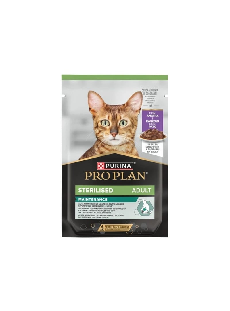 PRO PLAN CAT NUTRISAVOUR ADULT STERILISED PATO EM MOLHO - Pato em molho - 85gr - P12570582 PRO PLAN CAT NUTRISAVOUR ADULT STERILISED PATO EM MOLHO - Pato em molho - 85gr - P12570582