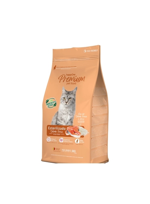 HAPPYONE PREMIUM GATO ADULTO SALMÃO FRESCO - 1,5kg - HOP011-01