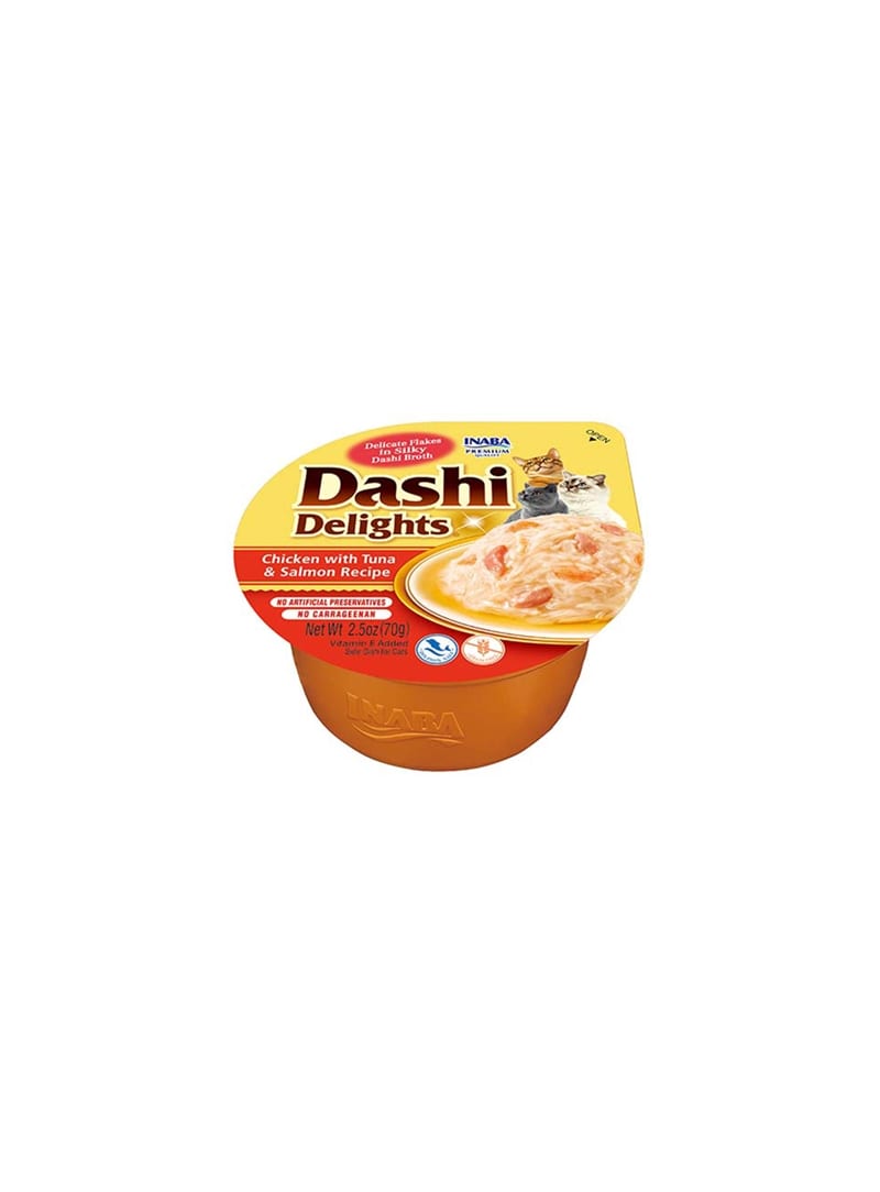 CHURU CAT DASHI DELIGHTS RECEITA DE FRANGO COM ATUM E SALMÃO - Frango, Atum e Salmão - 70gr - EU862 CHURU CAT DASHI DELIGHTS RECEITA DE FRANGO COM ATUM E SALMÃO - Frango, Atum e Salmão - 70gr - EU862