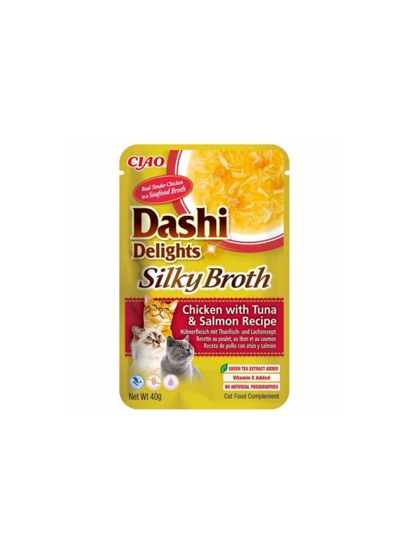 CHURU CAT DASHI DELIGHTS SILKY BROTH FRANGO, ATUM E SALMÃO - Frango, Atum e Salmão - 40gr - EU885