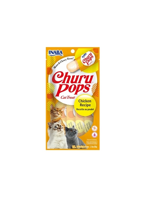 CHURU CAT POPS - Frango | Validade do produto 17/11/2025 - 4 x 15gr - IN0712