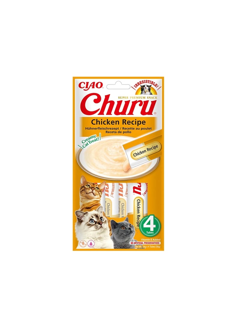 CHURU CAT CREAMY TREAT - Frango - 4 x 14gr - IN0103 CHURU CAT CREAMY TREAT - Frango - 4 x 14gr - IN0103