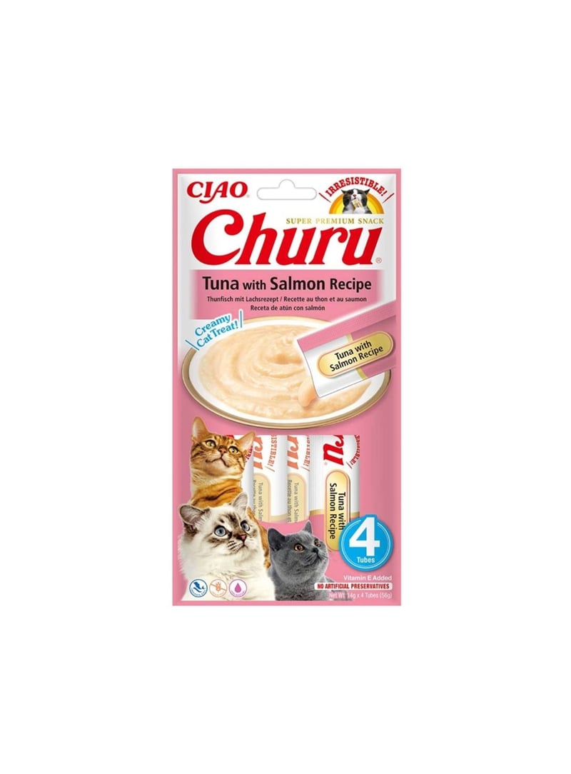 CHURU CAT SÉNIOR CREAMY TREAT ATUM E SALMÃO - Atum e Salmão - 4 x 14gr - EU694 CHURU CAT SÉNIOR CREAMY TREAT ATUM E SALMÃO - Atum e Salmão - 4 x 14gr - EU694