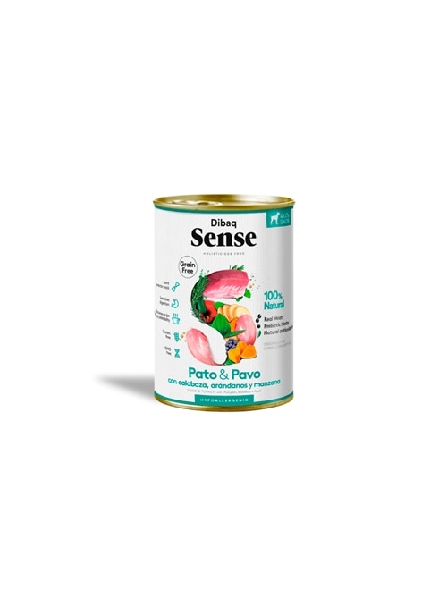 DIBAQ SENSE DOG GRAIN FREE DUCK & TURKEY WET - 380gr - D9116N