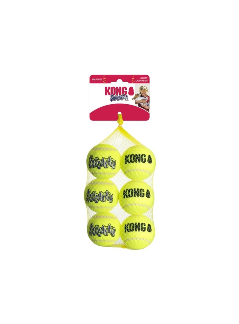 KONG HOLIDAY DOG SQUEAKAIR BALLS GREEN - M - 6 unidades - H25D133